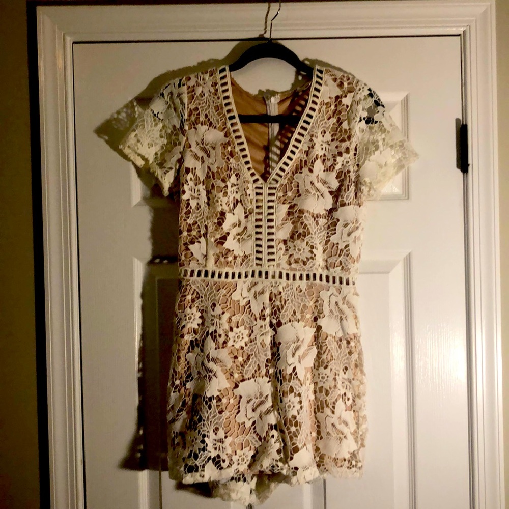 White lace romper